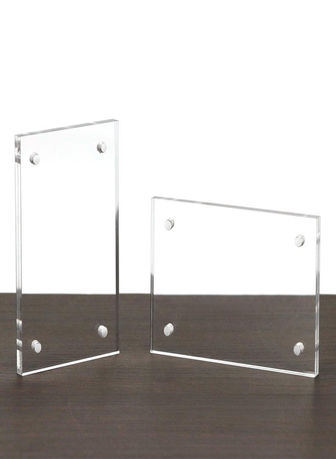 QWORK 12 Packs Acrylic Fridge Magnetic Picture Frames - 2.36 x 3.54 Inch Clear Transparency Reusable Display Picture Fram - Image 2