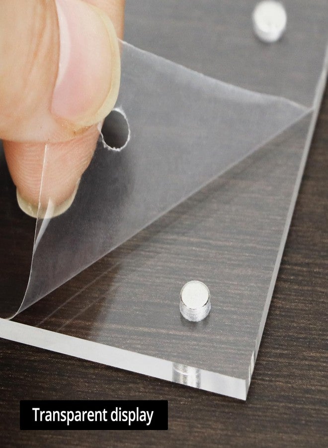 QWORK 12 Packs Acrylic Fridge Magnetic Picture Frames - 2.36 x 3.54 Inch Clear Transparency Reusable Display Picture Fram - Image 4