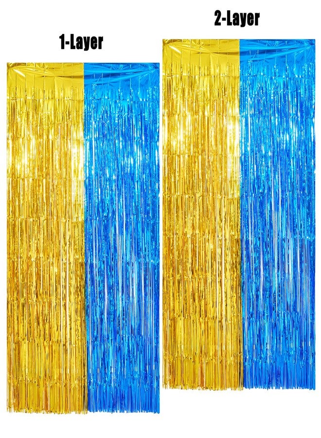 Avxdbr 2Pcs Blue Gold 2026 Graduation Party Supplies 3.3x6.6Ft Graduation Foil Fringe Curtain Metallic Tinsel Backdrop Streamer for High School College Graduation Decor - Image 3