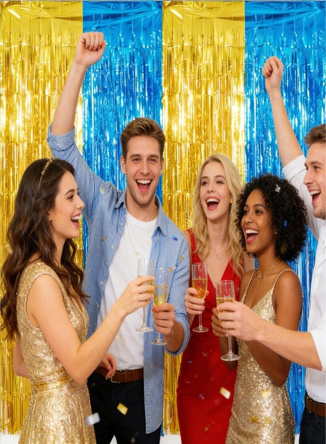 Avxdbr 2Pcs Blue Gold 2026 Graduation Party Supplies 3.3x6.6Ft Graduation Foil Fringe Curtain Metallic Tinsel Backdrop Streamer for High School College Graduation Decor - Image 5