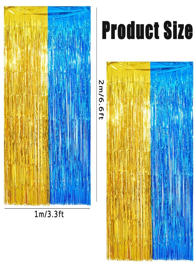 Avxdbr 2Pcs Blue Gold 2026 Graduation Party Supplies 3.3x6.6Ft Graduation Foil Fringe Curtain Metallic Tinsel Backdrop Streamer for High School College Graduation Decor - Image 2