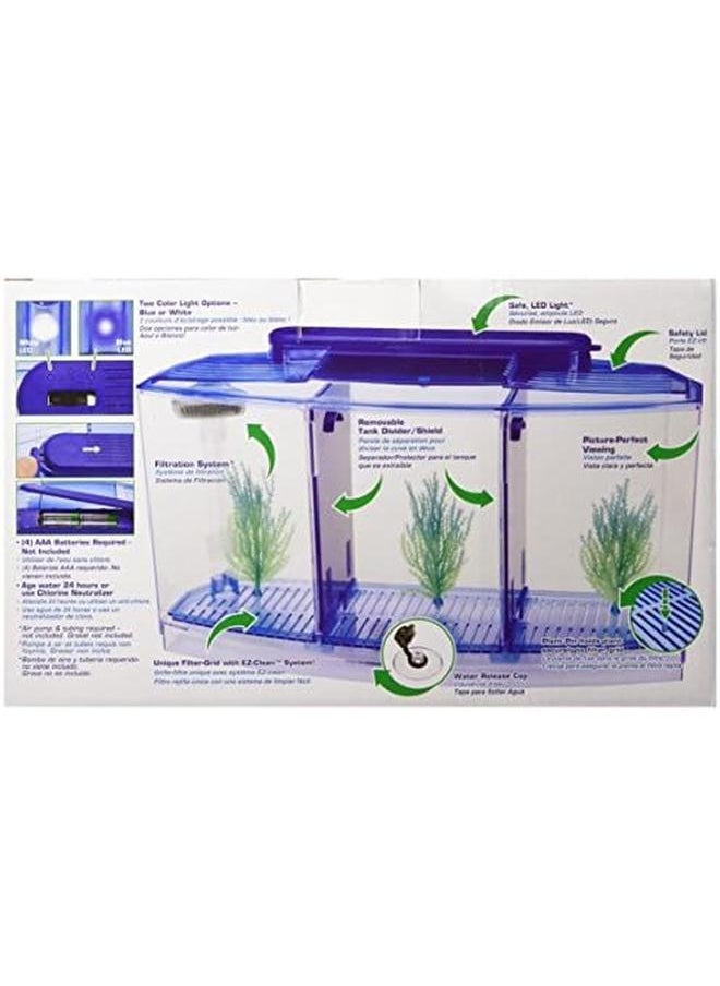 Penn Plax Deluxe Triple Betta Bow Aquarium Tank Includes Under Gravel Filter And Plastic Plants 0.7 Gallon  - Image 3