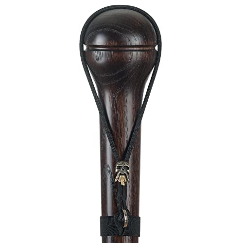 Asterom Asterom Handmade Walking Stick for Men Solid Hardwood Carved Cane with Unique Paracord Skull Strap Nutcracker