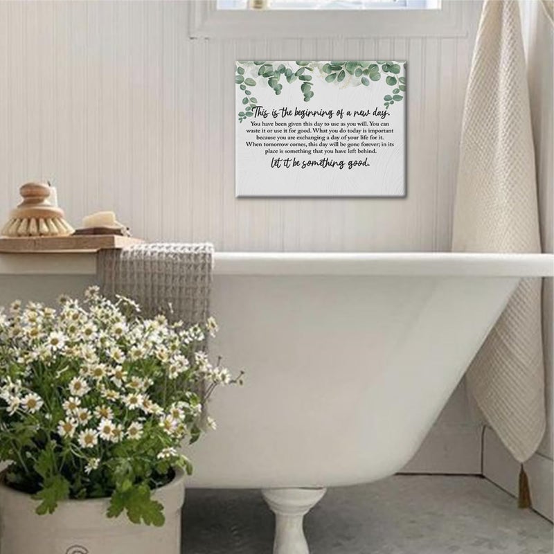 BIWSHA Inspirational This is the Beginning of a New Day Canvas Wall Art Prints Decor for Home Bathroom Bedroom Living Room Office Motivation Themed Art Decor 11x14 Inch Positive Saying Art Gifts - Image 3