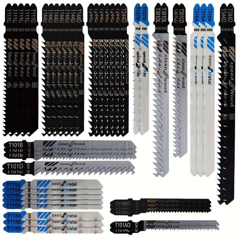 48 Pcs HCS T-Shank Saw Blades Set Multi Purpose For Wood Plastic Metal Durable Long Lasting - Image 2