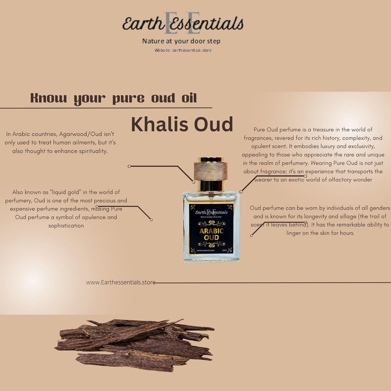 Earth Essentials Earth Essentials Arabic Oud Pure Khalis oud Perfume for Men Women EDP 30 ml  - Image 2