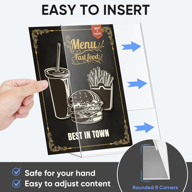 TPGP TICONN 8.5 x 11 Acrylic Sign Holder, L Shape Clear Sign Holder Stand for Displaying, 3 Pack - Image 3