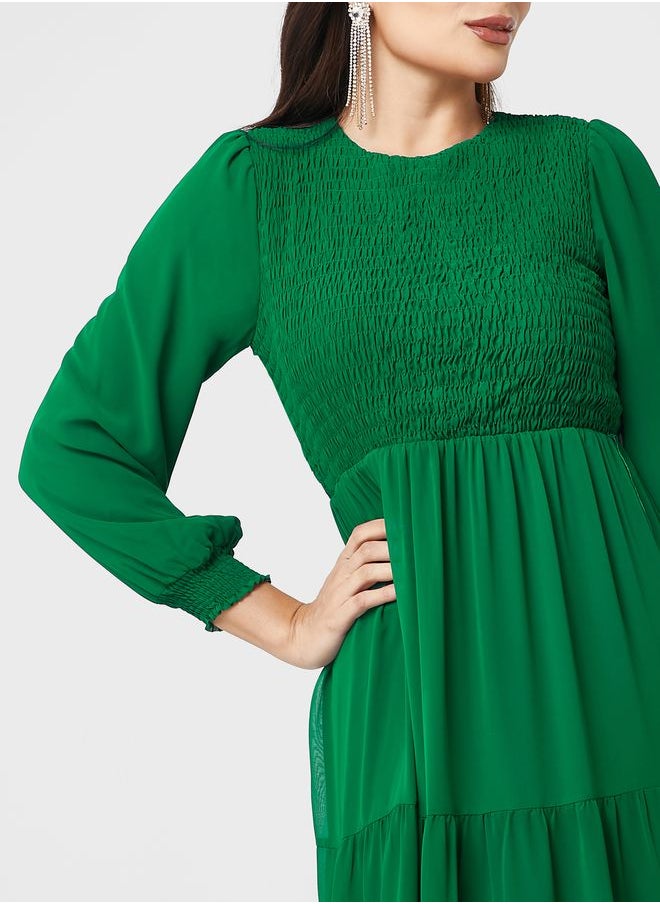 Refka by modanisa - Tiered Crew Neck Dress - Image 1