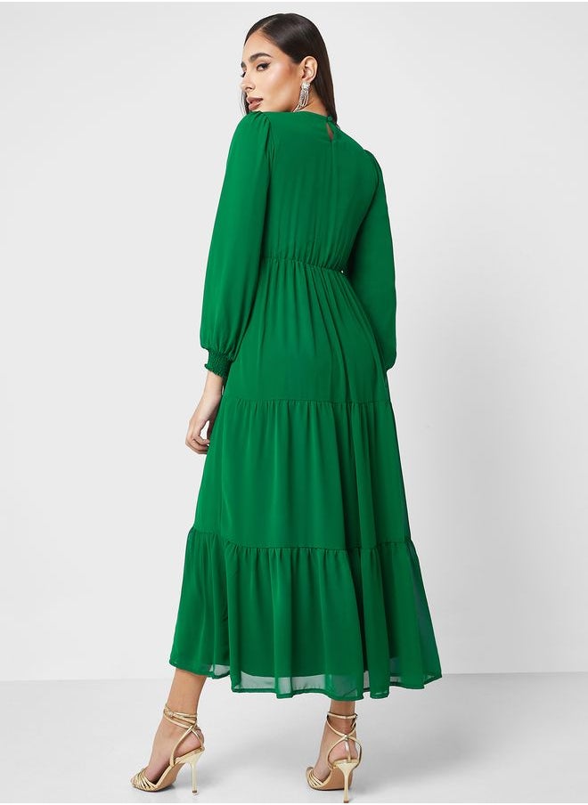 Refka by modanisa - Tiered Crew Neck Dress - Image 1