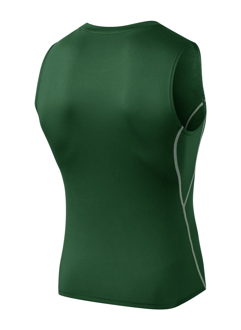Loquat Men Quick Dry Breathable Elastic T-Shirt Dark Green  - Image 2