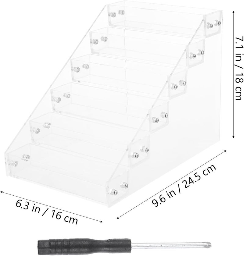 Acrylic Nail Polish Organizer Display Rack 6-tier Manicure Salon Shelf Makeup Storage Stand for Nail Tools and Lip Gloss - Image 2