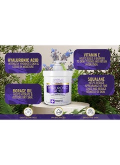 Advanced Clinicals Hyaluronic Acid Cream Moisturizer Skin Care Lotion For Face, Body, & Hands. Instant Hydration Anti Aging Skin Firming Lotion For Crepey Skin, Wrinkles, & Dry Skin, Large 16 Ounce  - Image 2