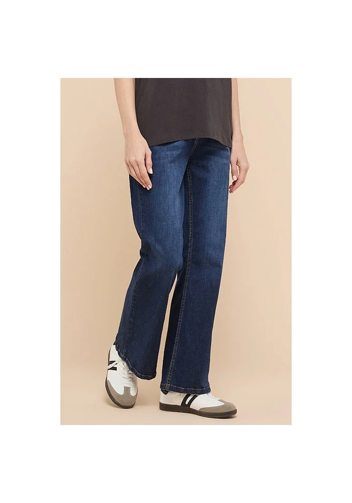 R&b  Washed Flared Jeans with Button Closure for Women | Best Price UAE