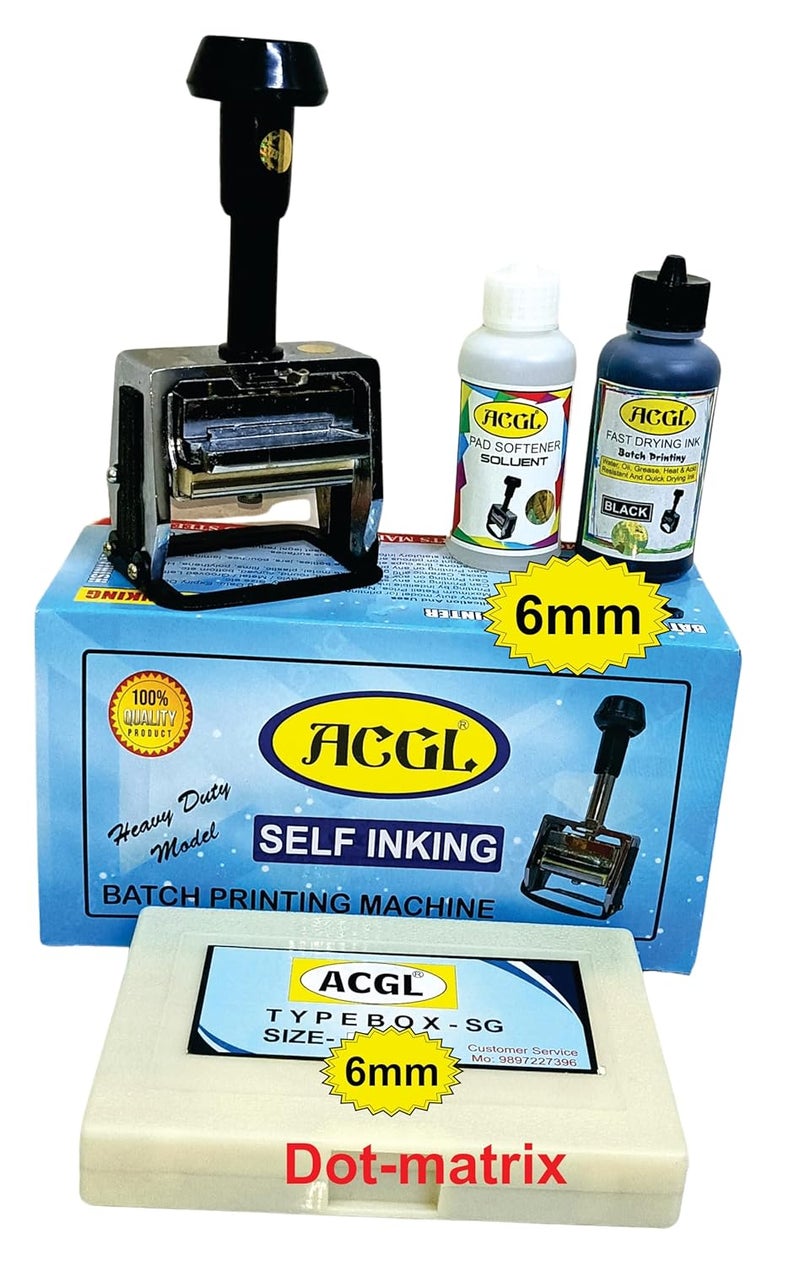 ACGL (6mm-Dot Matrix) Batch Printing Machine (Batch NO., Packing Date, Expiry Date, MUXIMUM Retail Price, NET Weight, Quantity, Size, ETC.) M-A1 (6mm-Dot Matrix) - Image 1