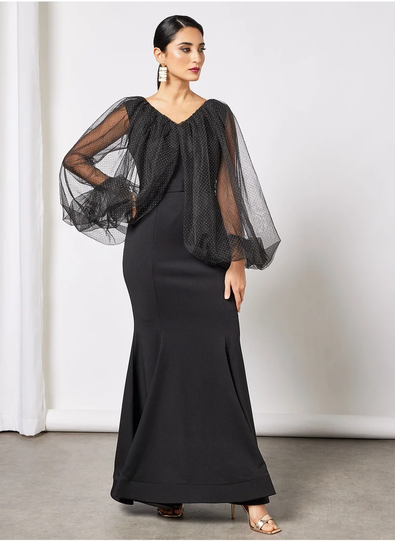 House of Moda Balloon Sleeve Maxi Dress