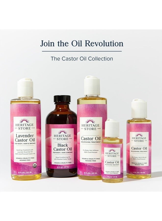 Heritage Store زيت الخروع من هيريتاج ستور رول أون، علاج مغذي، ترطيب عميق مستهدف للعناية بالبشرة، عبوات زيت الخروع المهدئة والمزيد، تطبيق سهل، معصور على البارد، خالي من الهكسان، نباتي، خالي من القسوة، 3 أونصات - Image 5