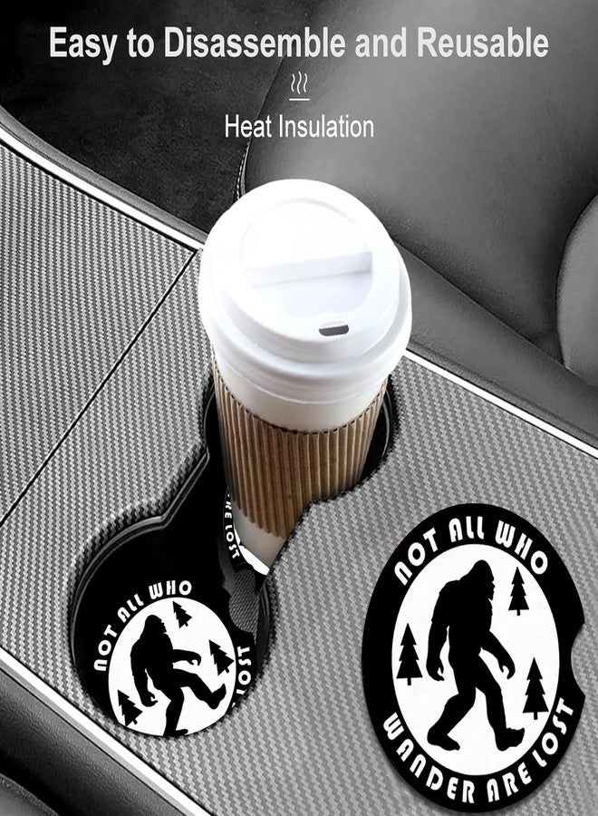 Ldntly Car Coasters for Cup Holders,2 Pack Bigfoot Car Cup Holder Coasters,2.75" Universal Size Anti Slip Rubber Mat,Automotive Cup Holder Decal Decor Big Foot Sasquatch Gifts for Men,Women,Dad,Grandpa - Image 2