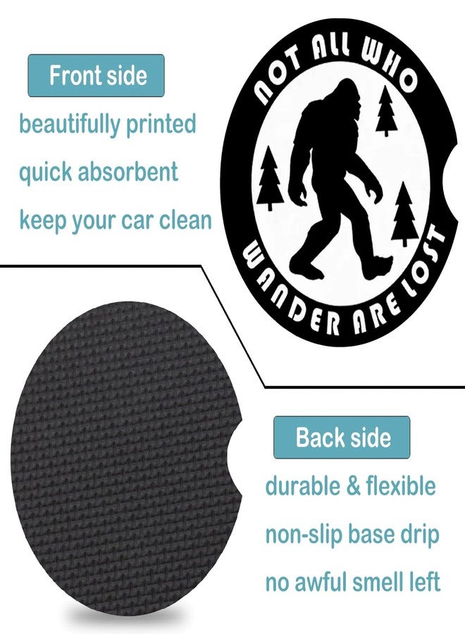 Ldntly Car Coasters for Cup Holders,2 Pack Bigfoot Car Cup Holder Coasters,2.75" Universal Size Anti Slip Rubber Mat,Automotive Cup Holder Decal Decor Big Foot Sasquatch Gifts for Men,Women,Dad,Grandpa - Image 3