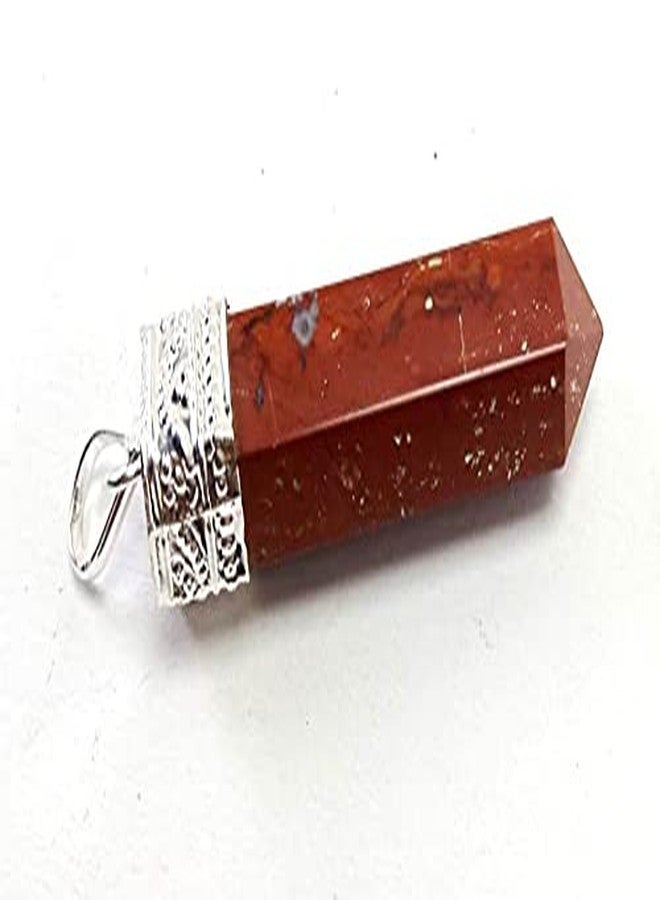 CA AGATE Natural Red Jasper Pencil Point Pendant Necklace Healing Crystal Gemstone Jewelry - Image 2