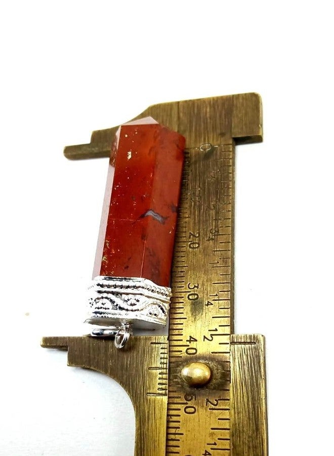 CA AGATE Natural Red Jasper Pencil Point Pendant Necklace Healing Crystal Gemstone Jewelry - Image 5