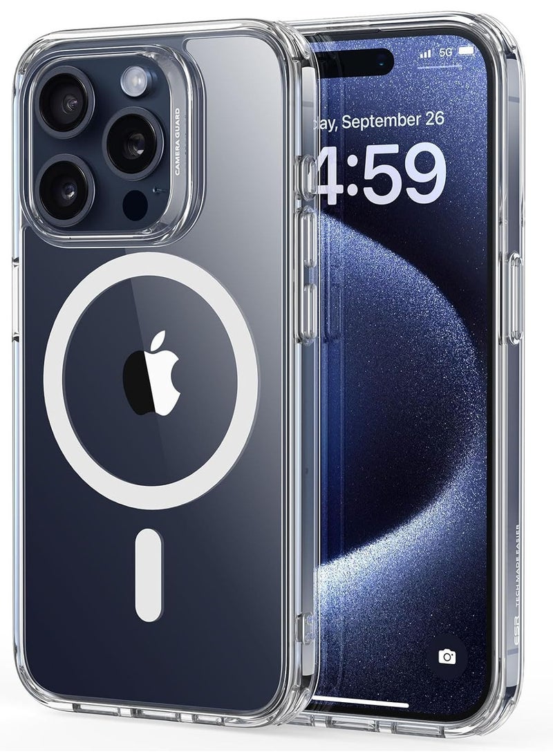 ELTRAZONE for iPhone 15 Pro Case Cover, Compatible with MagSafe, Military-Grade Protection, Yellowing Resistant, Scratch-Resistant Back, Magnetic Phone Case for iPhone 15 Pro, Classic Series, Clear - Image 1
