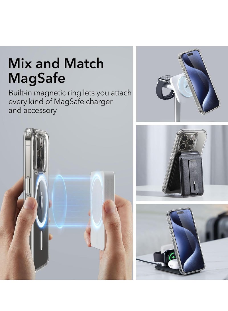 ELTRAZONE for iPhone 15 Pro Case Cover, Compatible with MagSafe, Military-Grade Protection, Yellowing Resistant, Scratch-Resistant Back, Magnetic Phone Case for iPhone 15 Pro, Classic Series, Clear - Image 4