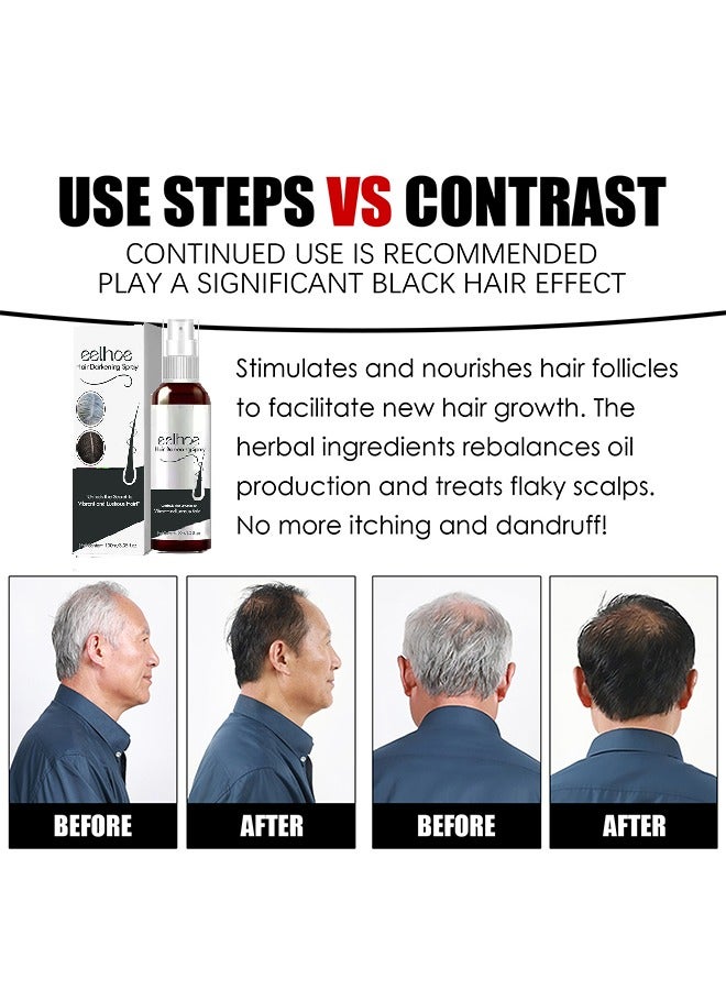 EELHOE Hair Darkening Spray - Darkenal Anti Greying Hair Serum, 2% Greyverse, Melanin Synthesis, Naturally Pigmented,Hair black,Thinning And Shiny, No Synthetic Colours 100Ml - Image 3