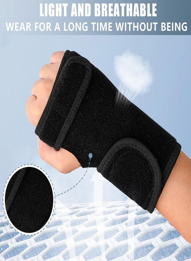 BangBoom 1 Pair Wrist Brace for Carpal Tunnel with Metal Bar, Men Women Hand Wrist Support Brace, Adjustable Night Wrist Splints Guards for Endonitis Sprain Arthritis Relief (Black, Right & Left) (A) - Image 5