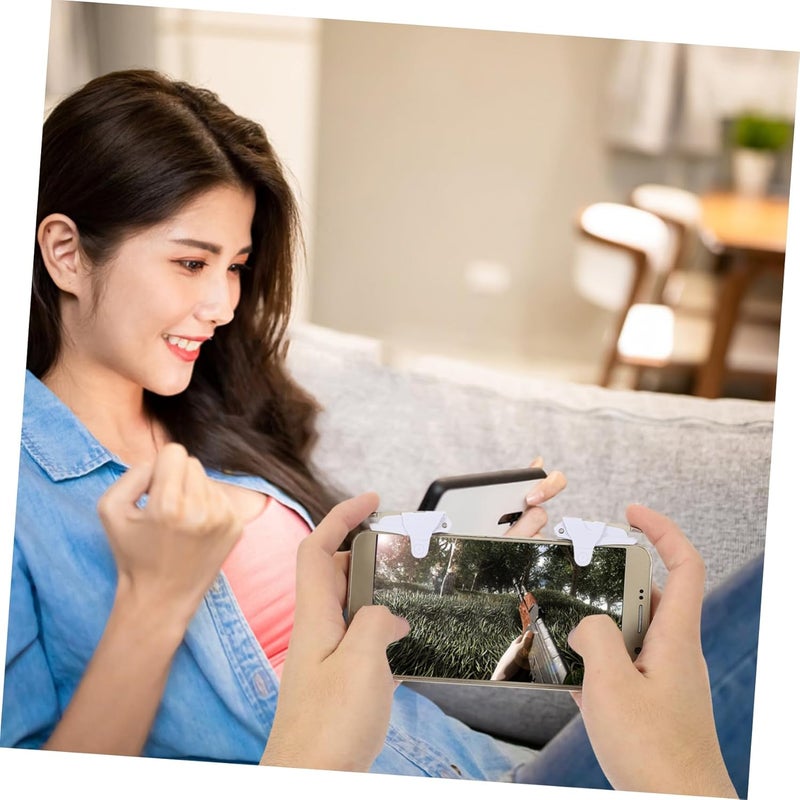 1 Pair Shooting Assistant Key Gaming for Game Guys Mobile Trigger Triggers Thumb Gaming Accessories Mobile Joystick Gaming Trigger Mobile Gaming Controller White Aluminum Alloy - Image 5