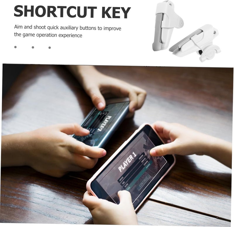 1 Pair Shooting Assistant Key Gaming for Game Guys Mobile Trigger Triggers Thumb Gaming Accessories Mobile Joystick Gaming Trigger Mobile Gaming Controller White Aluminum Alloy - Image 3