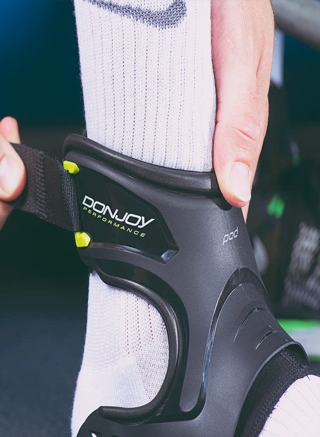DonJoy Performance POD Ankle Brace, Best Support for Stability, Ankle Sprain, Roll, Strains for Football, Soccer, Basketball, Lacrosse, Volleyball -Medium- Left- Black - Image 3