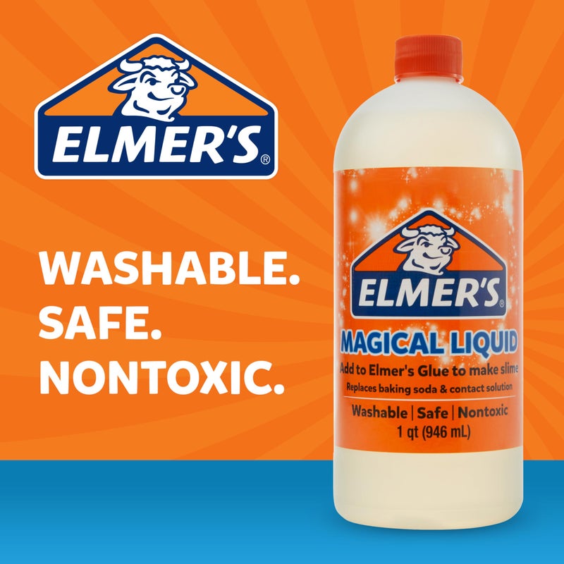 Elmer's Magical Liquid, Slime Activator Solution, Updated Formula for Double Slime Output, Safe and Washable, 1 Quart - Image 5