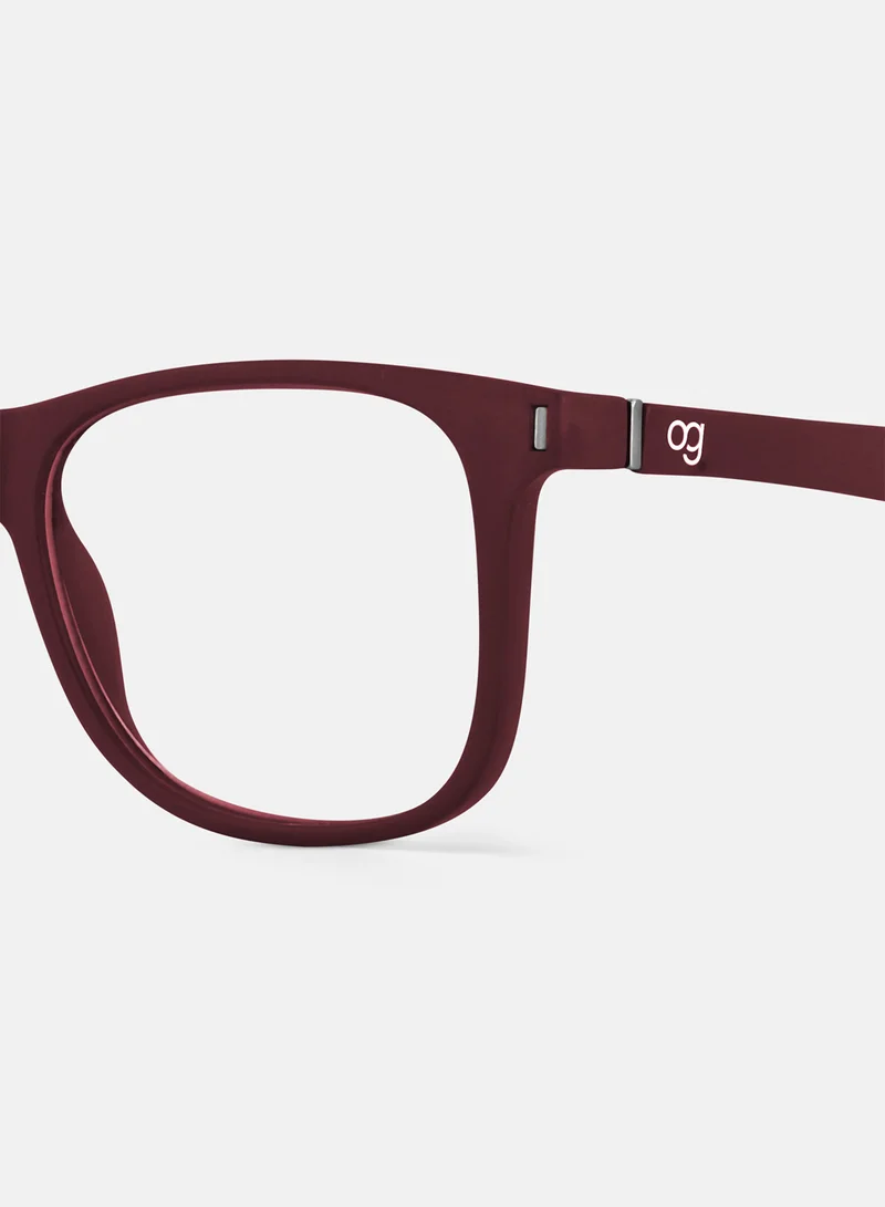 Woggles Noir Red Square Blue Screen Glasses |Men & Women|100% UV Protection