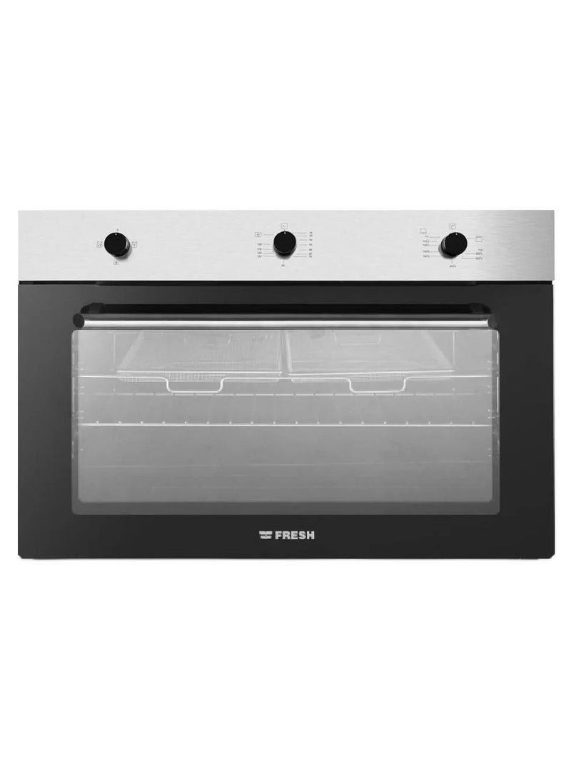 Fresh Built-In Gas Oven With Grill, 90 cm, 110 Liter, Stainless Black - Fresh-17515