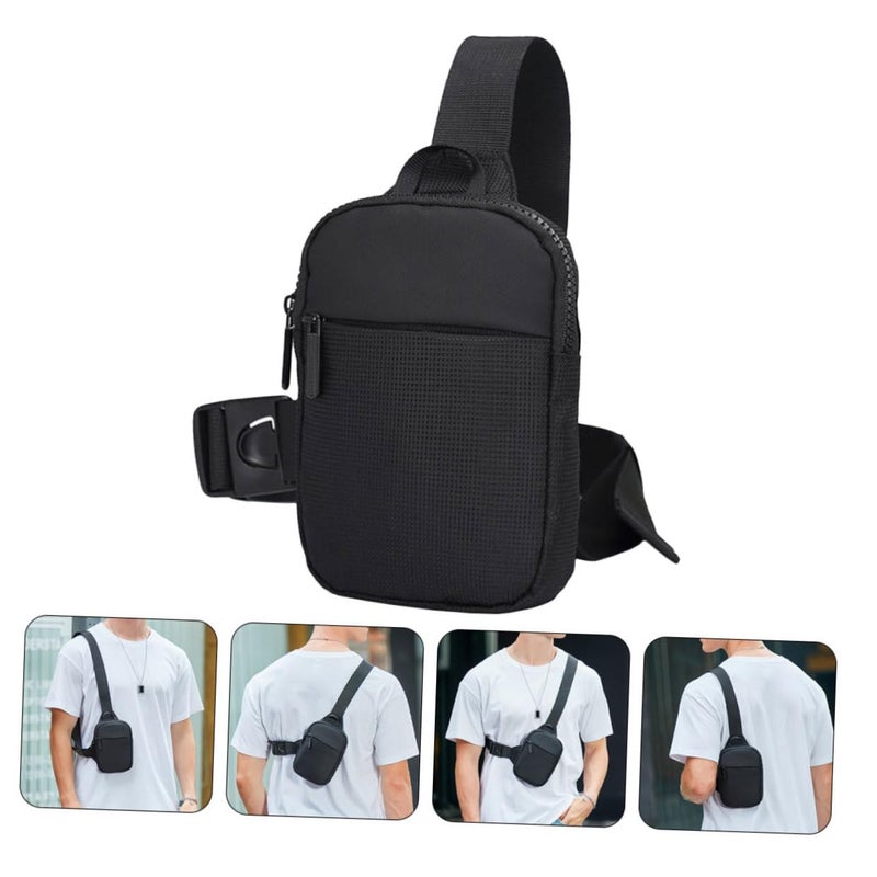 Adjustable Mens Chest Bag Waist Pouch For Outdoor Travel Running Black Color - Image 3
