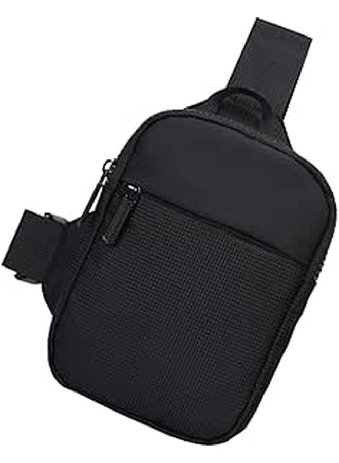 Adjustable Mens Chest Bag Waist Pouch For Outdoor Travel Running Black Color - Image 1