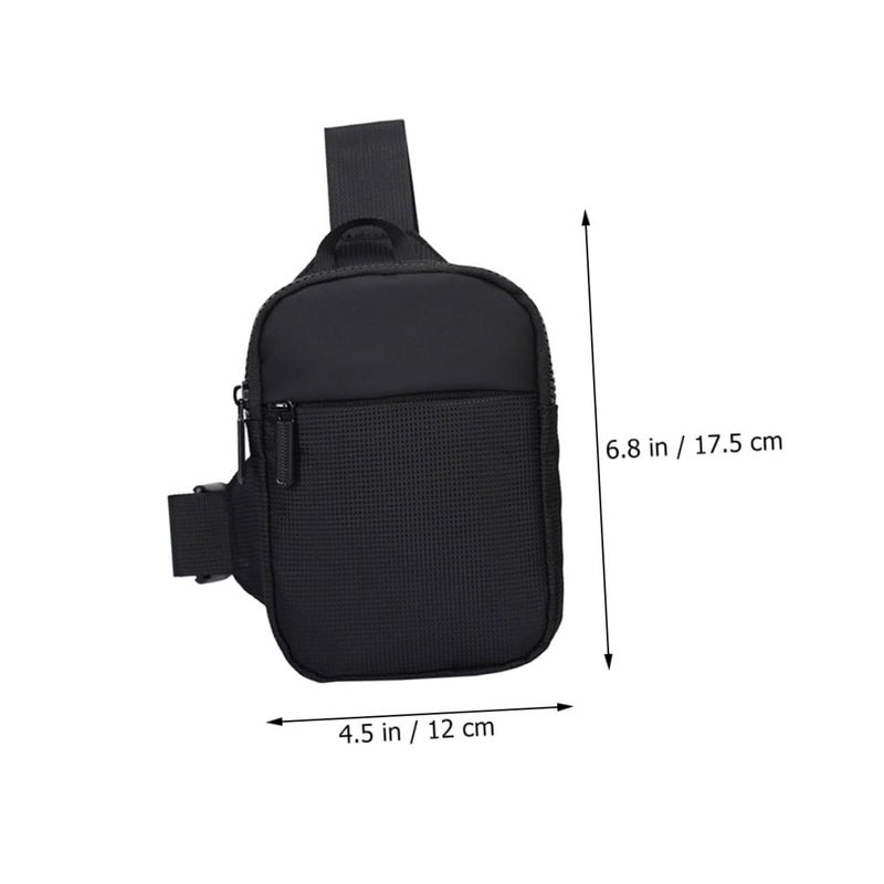 Adjustable Mens Chest Bag Waist Pouch For Outdoor Travel Running Black Color - Image 5