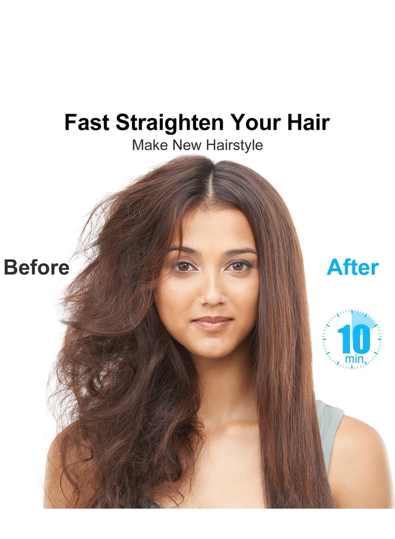 Cordless Hair Straightener Brush | Heated Hair Straightening Brush Flat Iron for Smooth, Anti Frizz Hair | Dual-Voltage Electric Hair Brush Straightener with USB-C Rechargeable 5000mAH