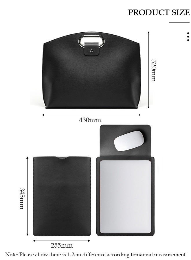 DUNISO حقيبة لابتوب بتصميم قفل قابل للطي و متعددة الأقسام خفيفة الوزن من جلد PU حقيبة يد للسفر للأعمال حقيبة عمل مقاومة للماء والغبار للنساء في العمل والمكتب - Image 2