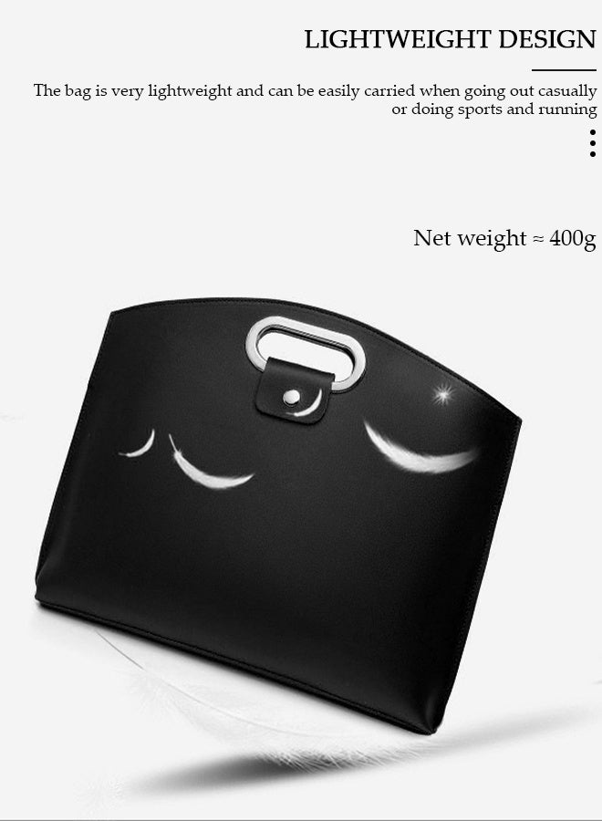 DUNISO حقيبة لابتوب بتصميم قفل قابل للطي و متعددة الأقسام خفيفة الوزن من جلد PU حقيبة يد للسفر للأعمال حقيبة عمل مقاومة للماء والغبار للنساء في العمل والمكتب - Image 3