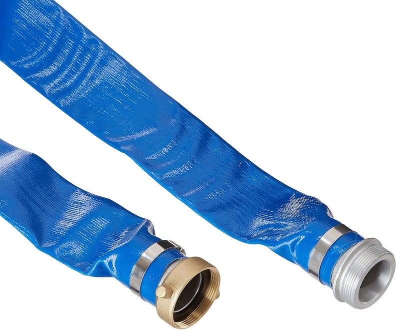APACHE Apache 98138040 2 x 25 Blue PVC LayFlat Discharge Hose with Aluminum Pin Lug Fittings