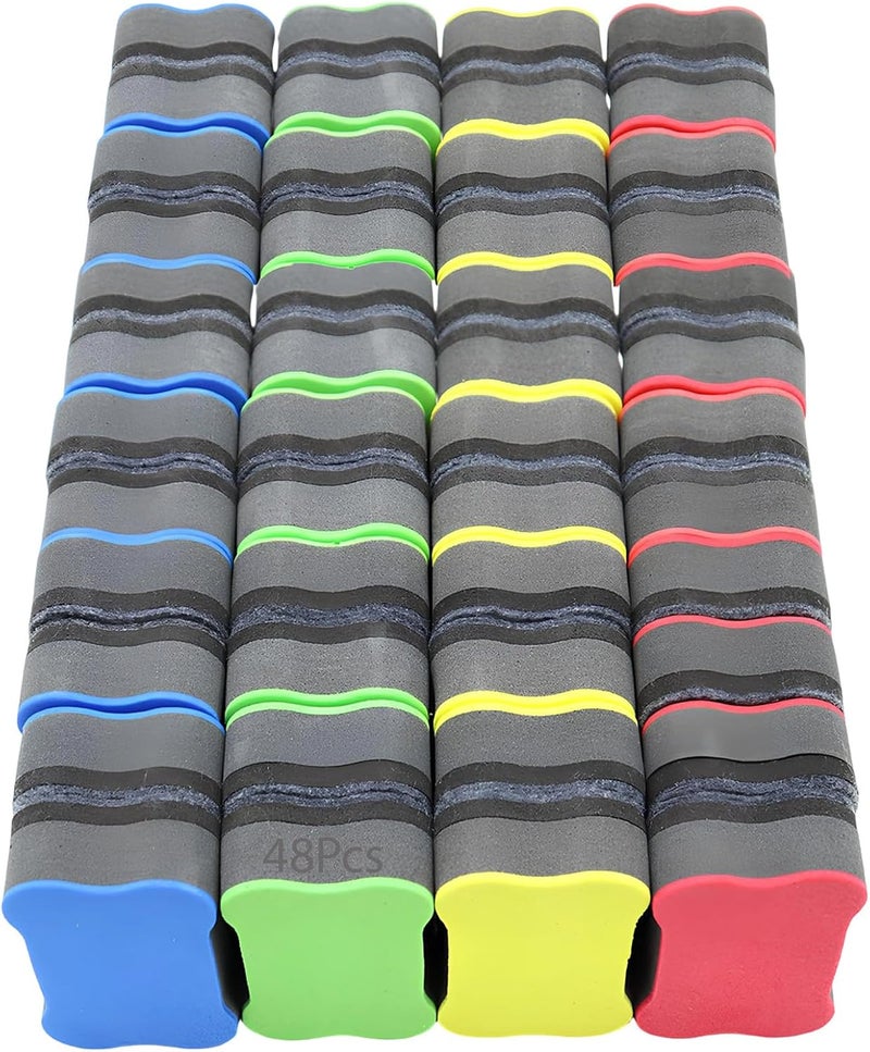 48 Pcs Dry Erasers for Whiteboard, Bone Shaped, with Strong Attachment Force, Washable, for Chalkboard, School, Home Office Supplies - Image 1