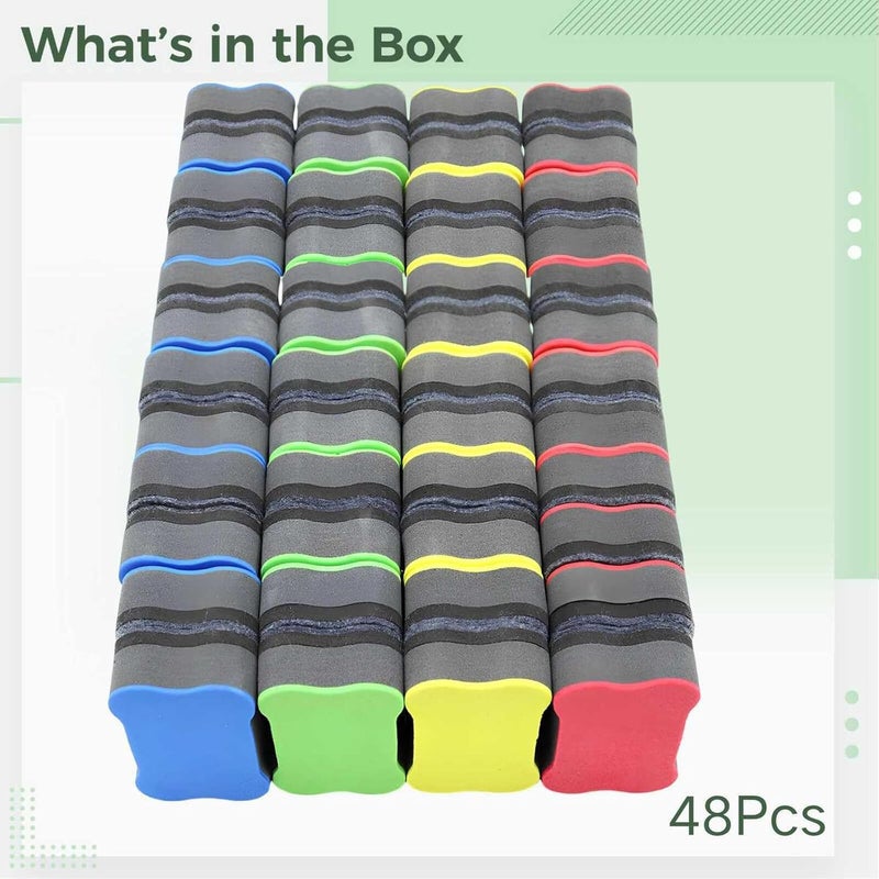48 Pcs Dry Erasers for Whiteboard, Bone Shaped, with Strong Attachment Force, Washable, for Chalkboard, School, Home Office Supplies - Image 5