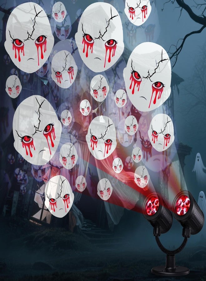 Toodour Halloween Projector Lights Outdoor, Double Head Dynamic Halloween Lights Projector with Timer, Waterproof White Ghost Decorations Light for Indoor Outdoor Home Window Wall Decorations - Image 1