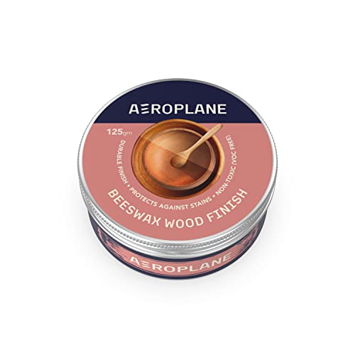 AEROPLANE - Beeswax Wood Finish - Easy to apply top coat for wood, sealer and wax-smooth finish, Matte Finish can be buffed to satin (125 gm), Yellow - Image 1