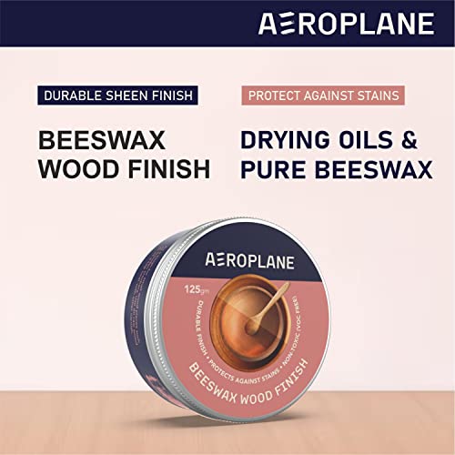 AEROPLANE - Beeswax Wood Finish - Easy to apply top coat for wood, sealer and wax-smooth finish, Matte Finish can be buffed to satin (125 gm), Yellow - Image 2