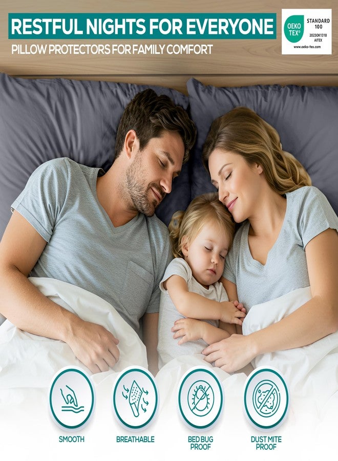 Utopia Bedding Waterproof Pillow Protectors Zippered Standard Size (2 Pack, Gray), Zippered Pillowcases, Bed Bug Proof Pillow Encasement Covers 20 x 26 Inches - Image 5