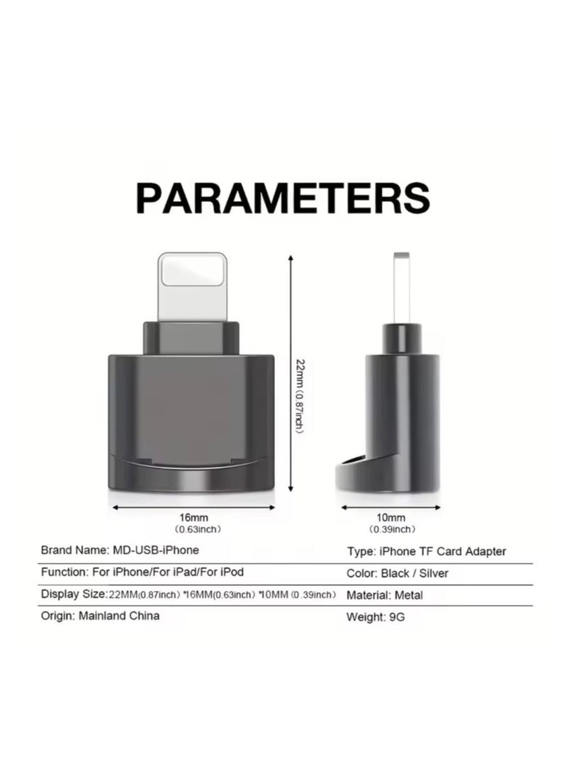 Apple House Connect memory to iPhone Micro TF SD Connector External Memory Card Reader Adapter with Apple iPad Apple MacBook Pro Port. iOS13 System from Lightning to Micro High Speed ​​OTG Memory Card Converter - Image 4