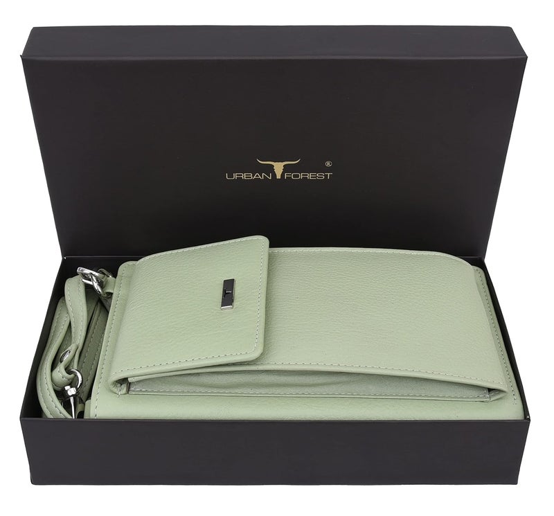 URBANFOREST محفظة جلدية خضراء مائية من روبي للنساء - Image 2