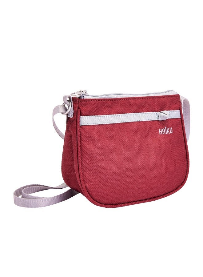 HAIKU Lark RFID Blocking Zippered Small Crossbody Travel Bag for Women, Rosewood - Image 1